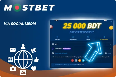 Mostbet registration Via Social Media